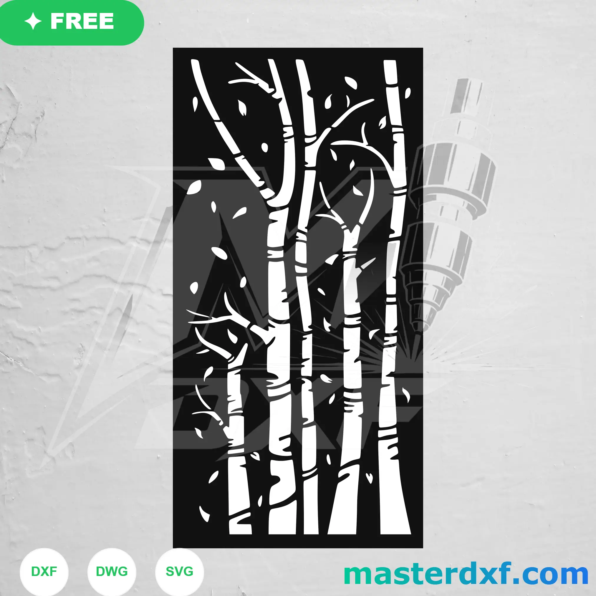 Elegant Aspen Birch Trees Botanical Forest Pattern DXF File